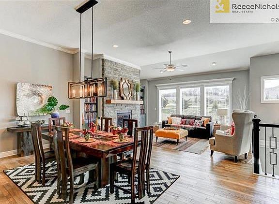 Dining area flows between the kitchen and the great room.