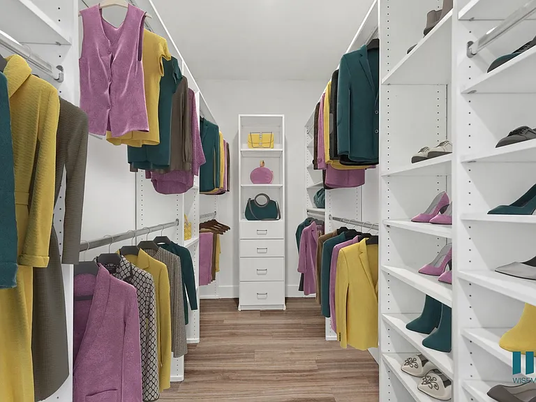 Walk-In Closet with Built-In Organizers