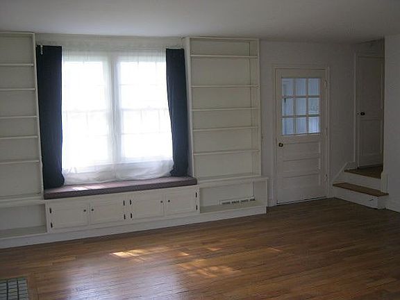 built in bookcases & windowseat