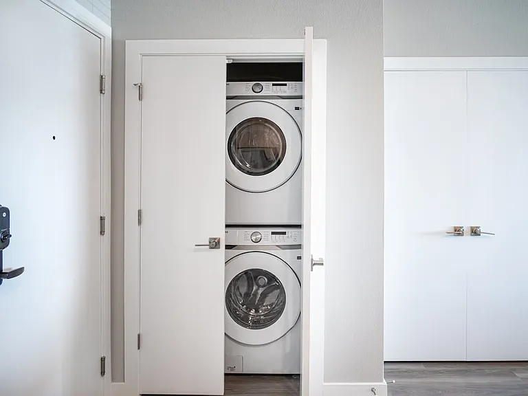 Stacking, full-sized washer and dryer