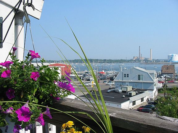 view of Beverly Harbor from deck
