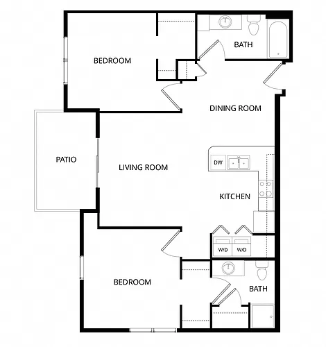 Floor plan 2x2 Lacebark