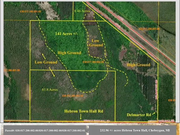 V/l 232ac Hebron Town Hall Rd, Cheboygan, MI 49721