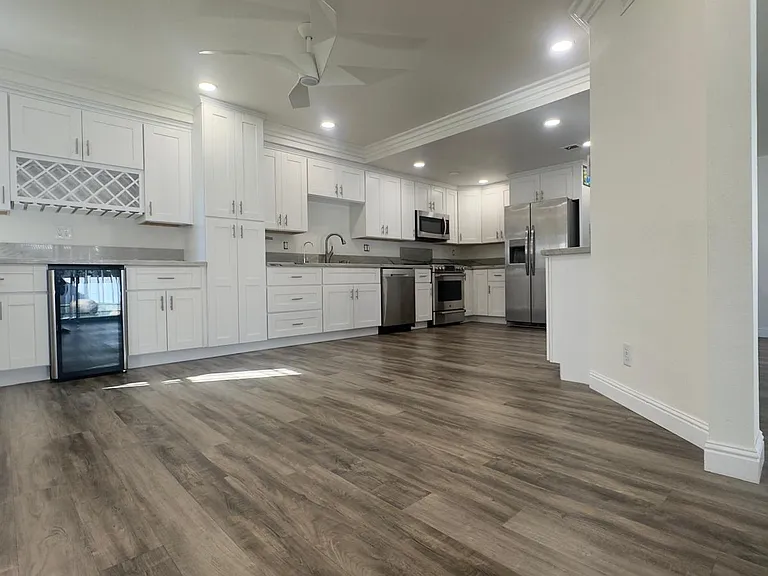 Custom Wine Bar with Open Kitchen Design