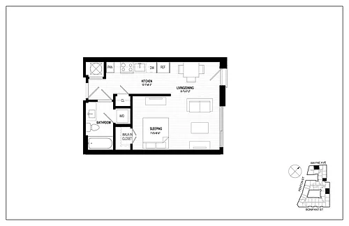 Floor plan Studio E01