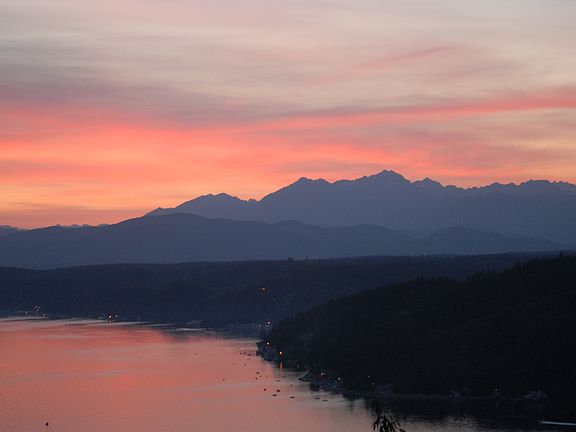 Olympic Mtn. view at dusk
