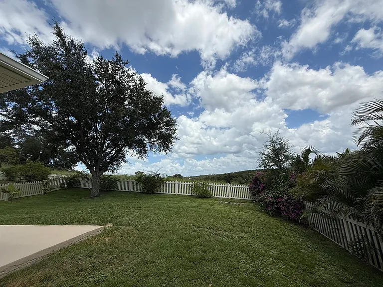 fenced back yard