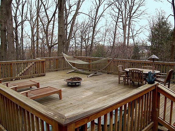 Main rear deck with river views