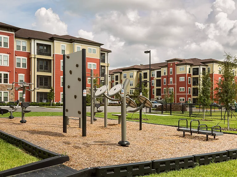 Strength workouts made simple with on-site equipment both in and outdoors.