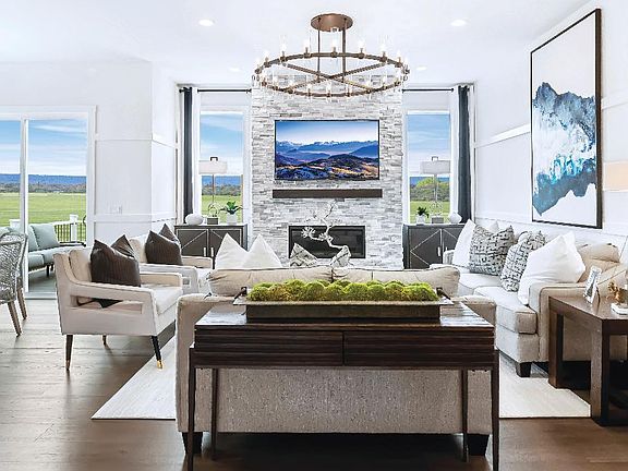 Expanded great room shown with alternate kitchen layout