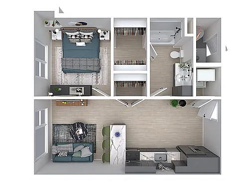 Floor plan Golden Spike (Income Restricted)