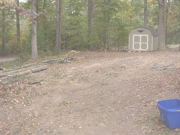 Side yard after taking trees down.