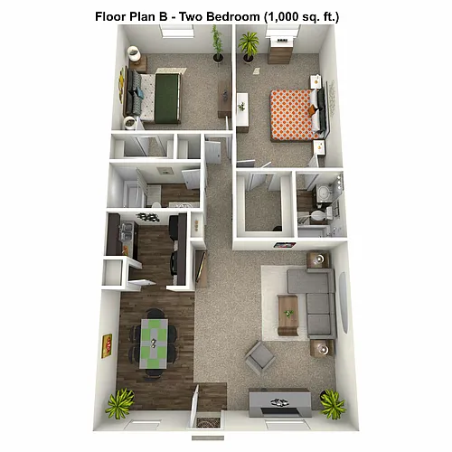 Floor plan Plan B 2X2 - 1st Floor