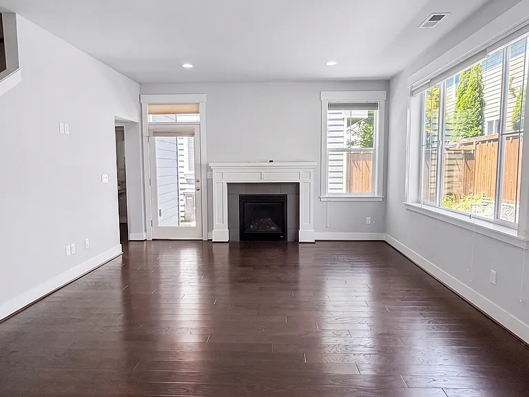 Open concept, living and dining area
Gas fireplace