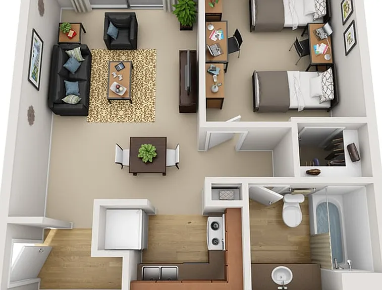 1 Bedroom | 1 Bathroom 1 Bedroom | 1 Bathroom