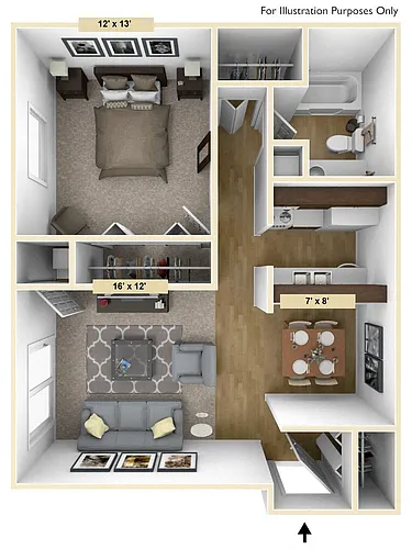Floor plan One Bedroom Coventry