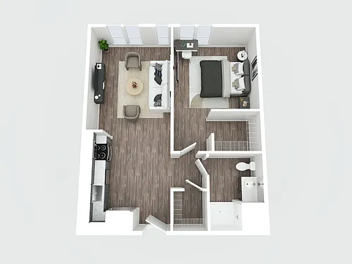 Floor plan 1 Bedroom 1 Bath