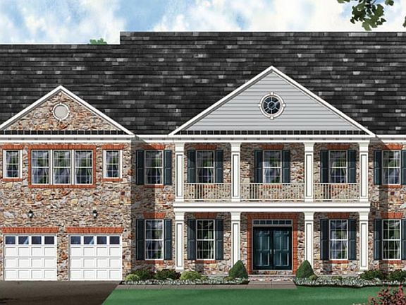 Elev. 4wopt. Stone Front, Masonry Porch, and Family Room Masonry Fireplace