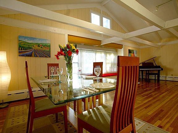 dining area of large L shaped room