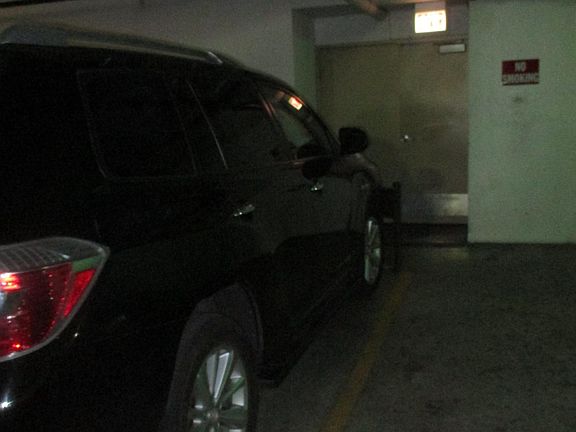 parking space near entrance and down the hall from unit