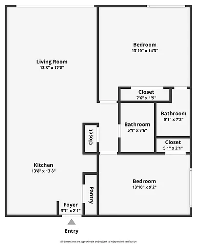 Floor plan 2BD 1BA and halfBA