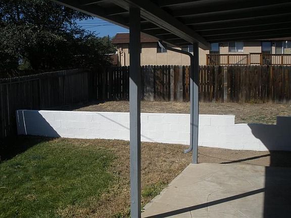 Back yard toward in-fence RV parking