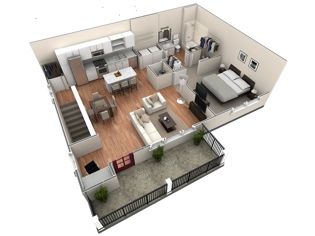 Floor plan 1 BR Grand Overlook