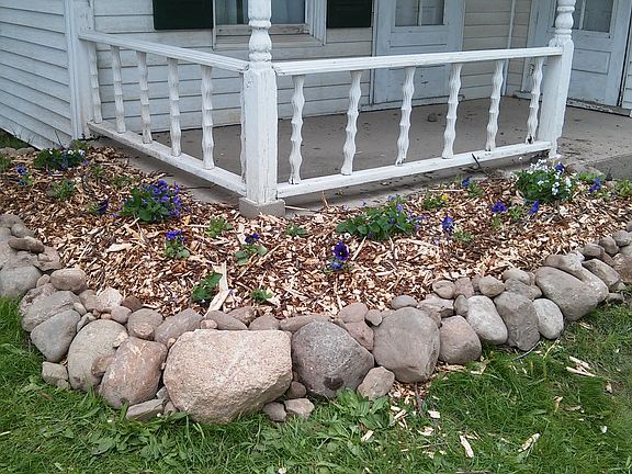 Fieldstone around porches