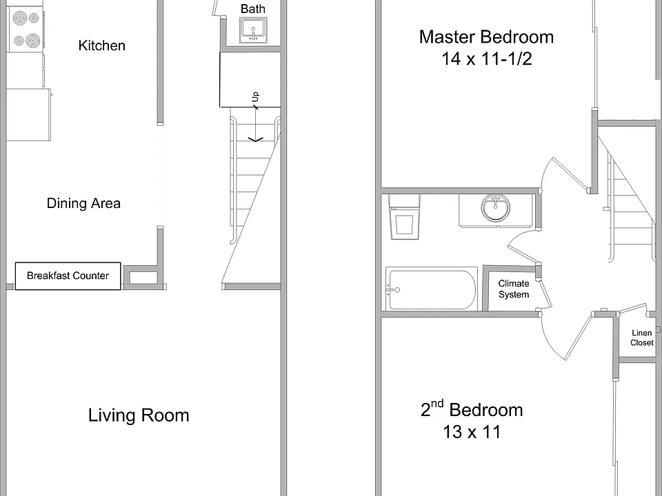 Townhouse Floorplan showing both floors