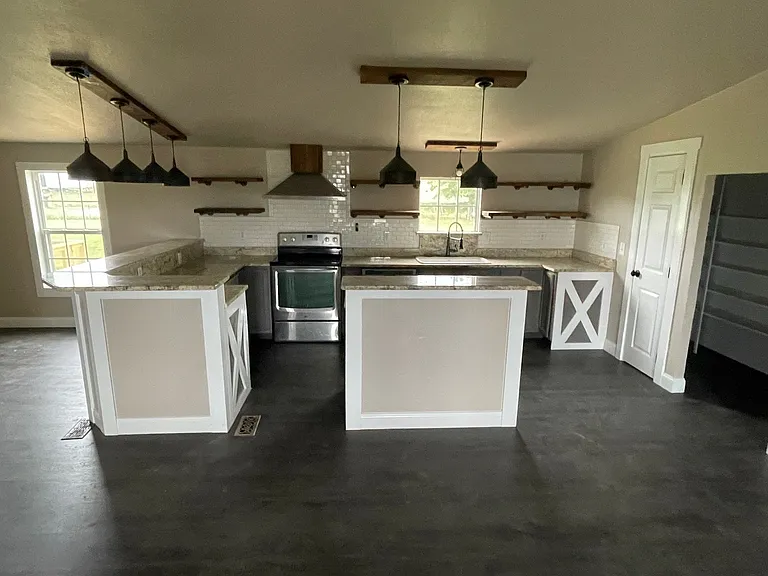 large kitchen with tons of cabinets