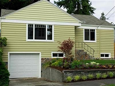 Another view of front, showing new automatic garage door.