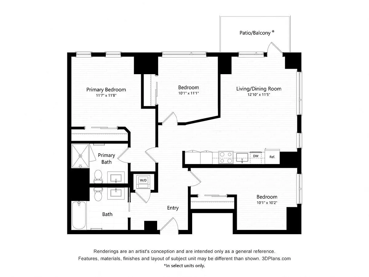 Floor plan D4 - Three Bedroom