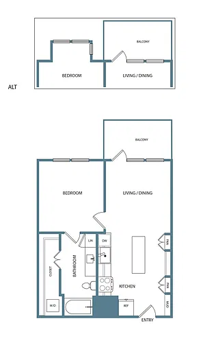 Floor plan 1 Bedroom 1 Bathroom A1