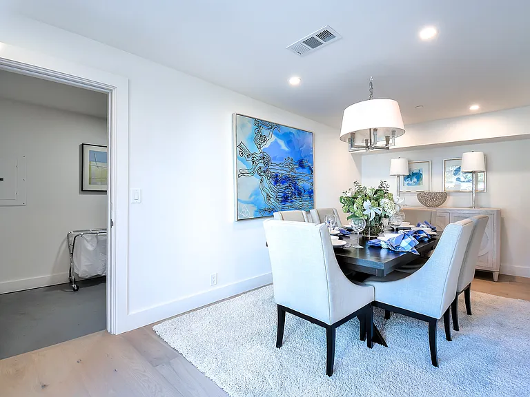 Downstairs dining or living area.