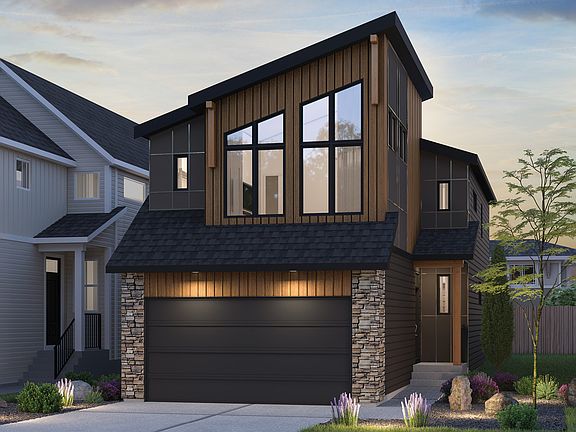 Exterior rendering of the Purcell 2 Rustic Contemporary by Brookfield Residential in Calgary.