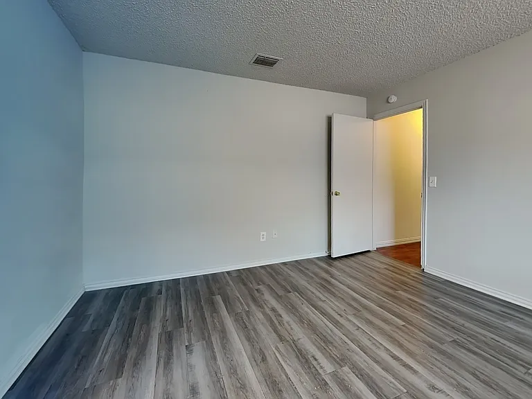 Spacious room with light blue