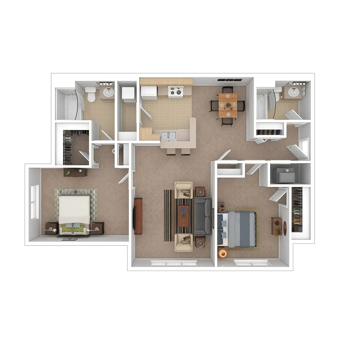 Floor plan Two Bedroom Two Bathroom Market