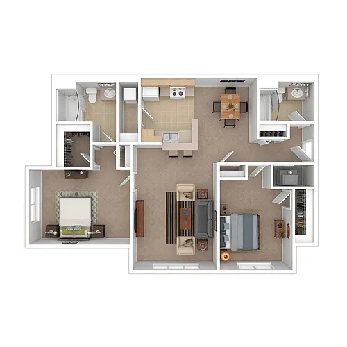 Floor plan Two Bedroom Two Bathroom Market