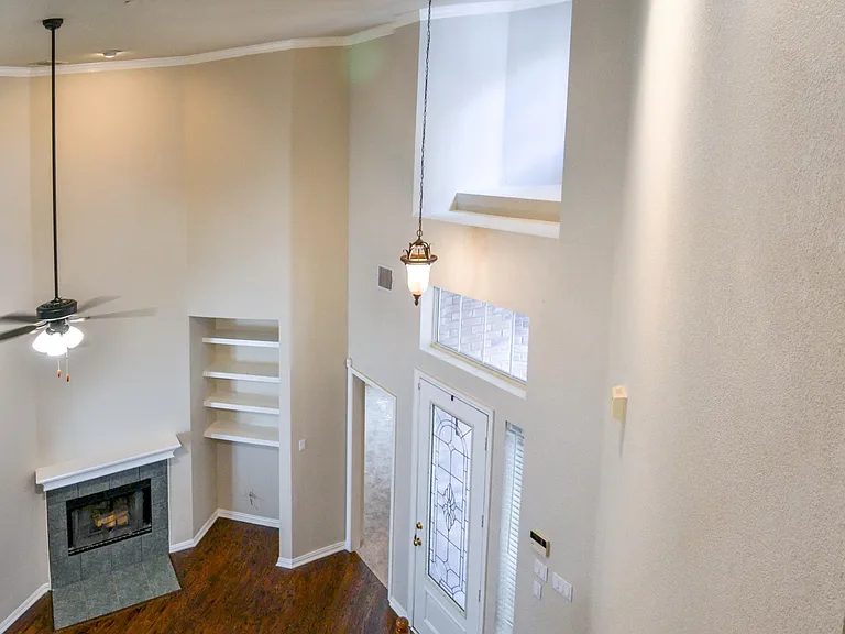 Foyer & Living from Office at top of stairs