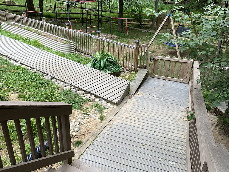 ...to the walkway...