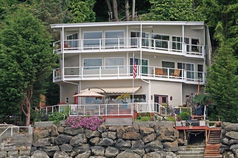 Property View from the Water. The House Faces West wl Panoramic Views from 3-Tree Point & Maury Isla