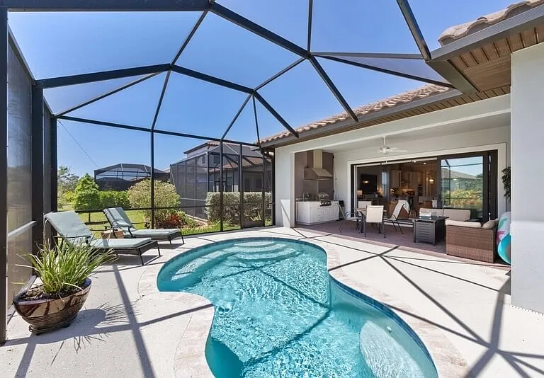Private, heated pool. Outdoor grill.