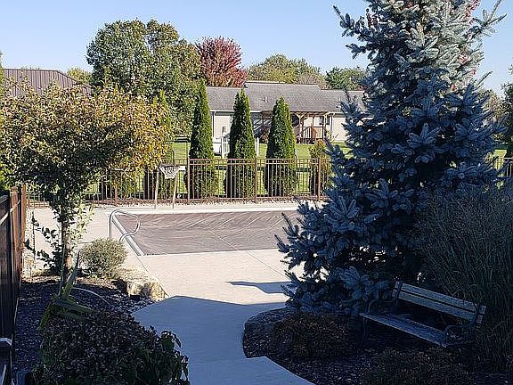 Drive entrance to pool area