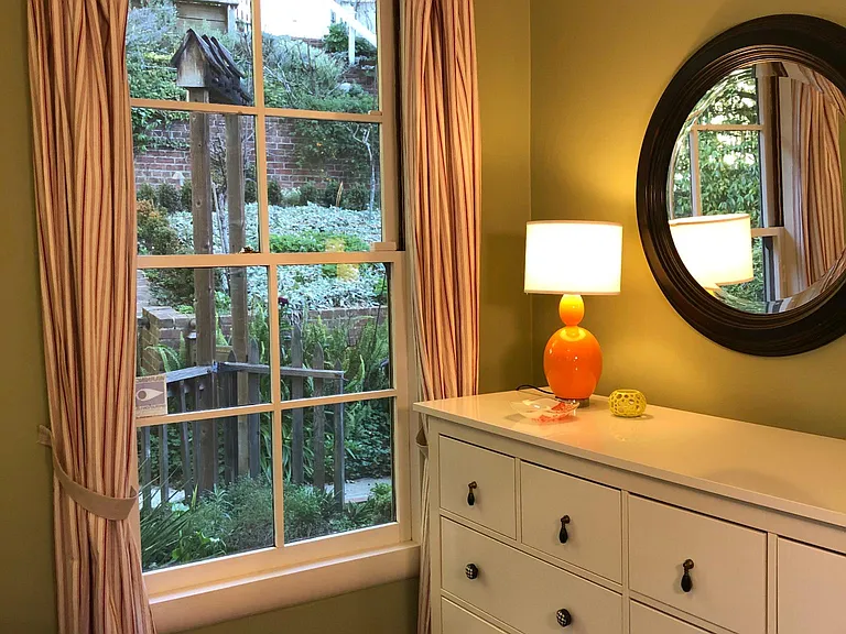 Bedroom window looking into the garden.
