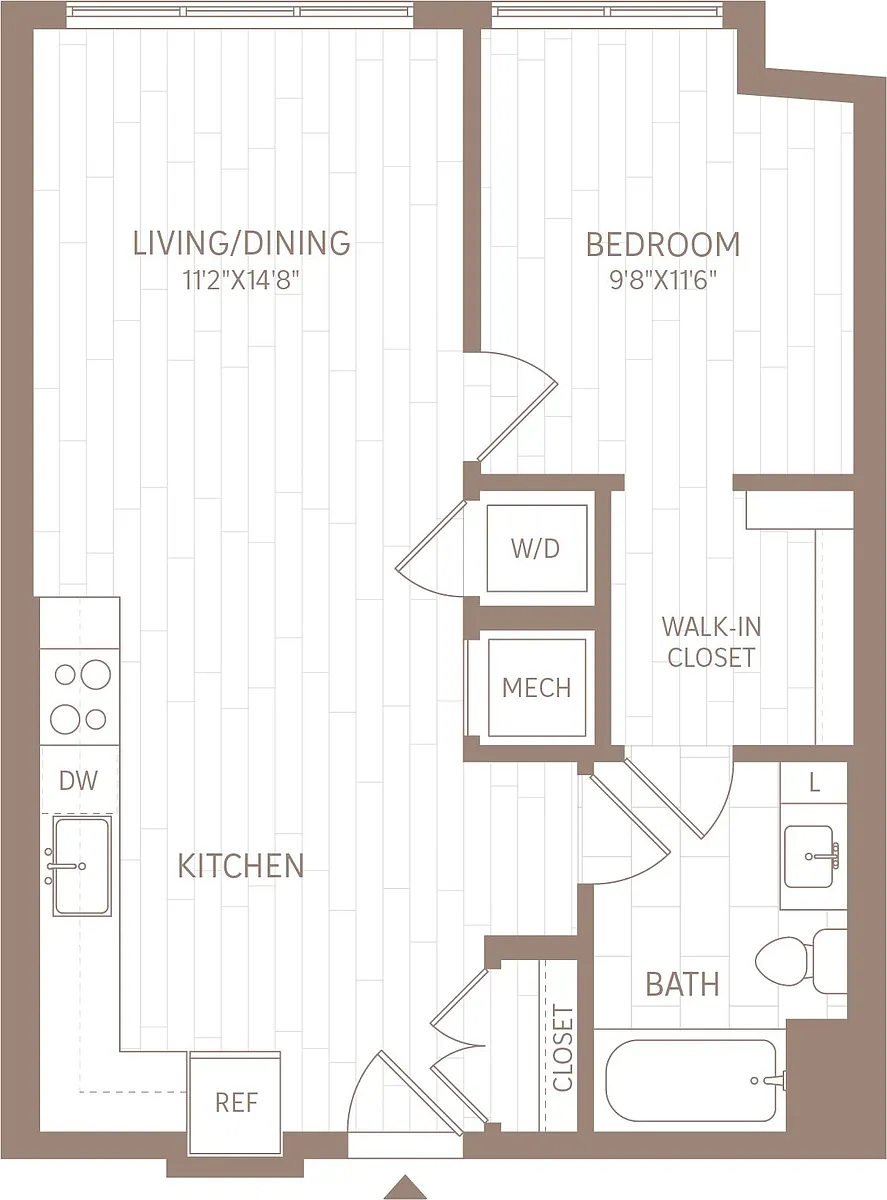 Floor plan 1 Bed/1 Bath-A3