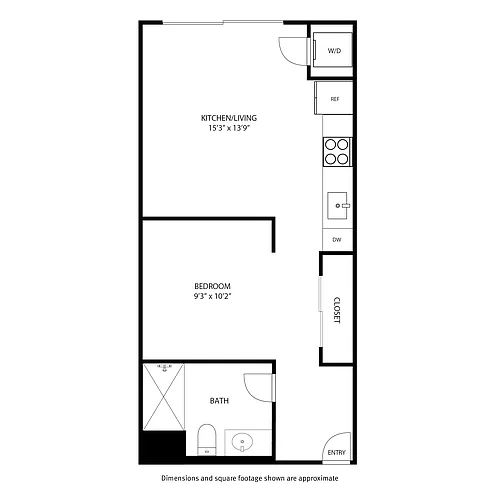 Floor plan Urban 1 Bedroom A1