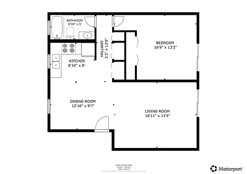 Floor plan Renovated 1 Bed