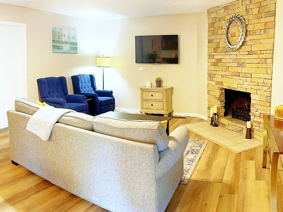 Living room with electric fireplace