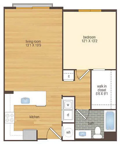 Floor plan 1X1 823-A04