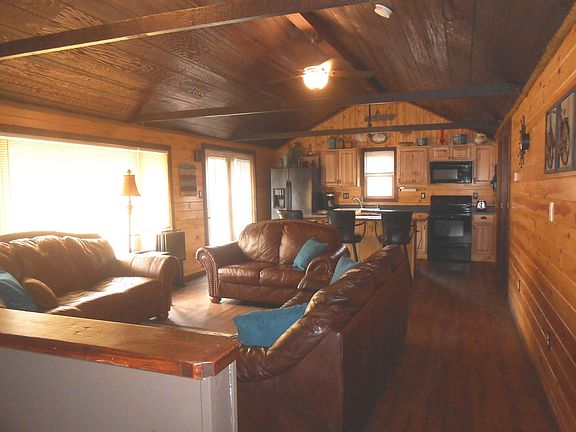 View from entry porch. Kitchen ceiling light is "smart".
